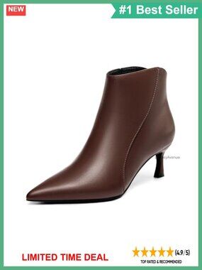 Kitten Heel Ankle Boots Pointed Toe Side Zip Faux Suede Booties